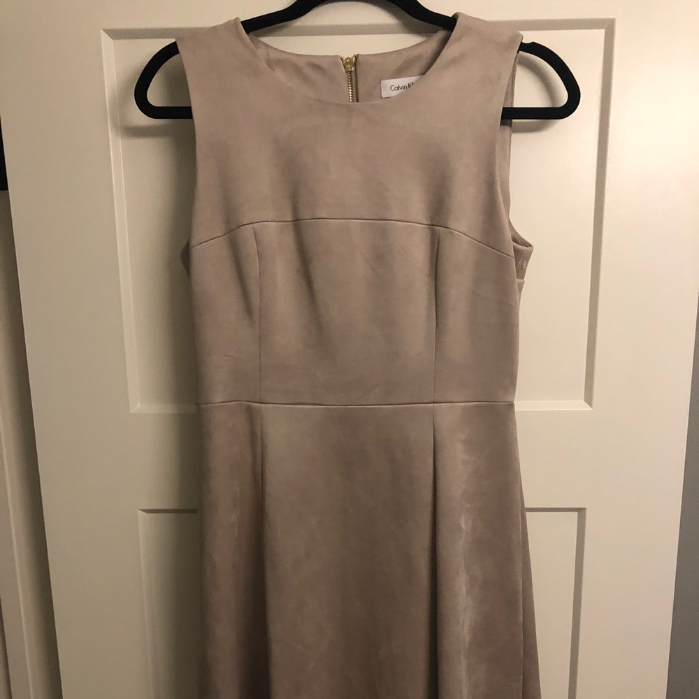 Calvin Klein tan dress